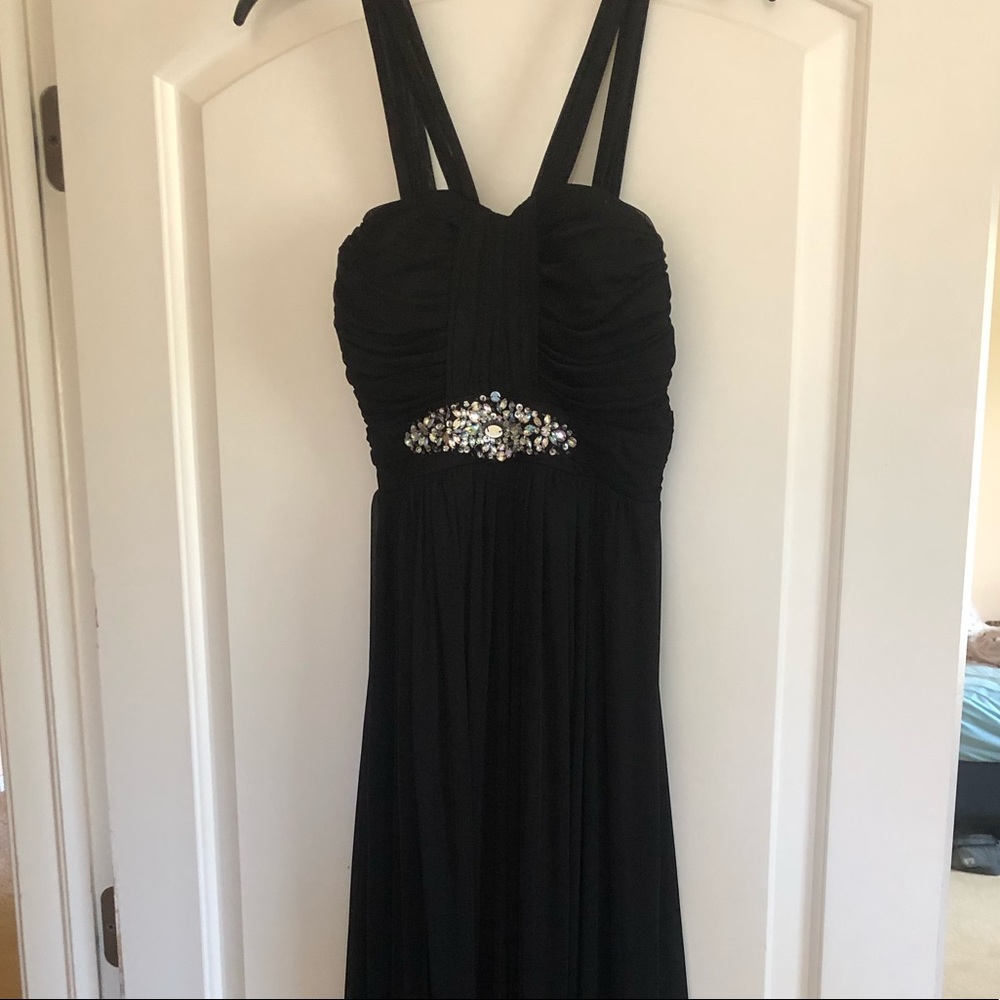 Long black silver beaded (prom) dress